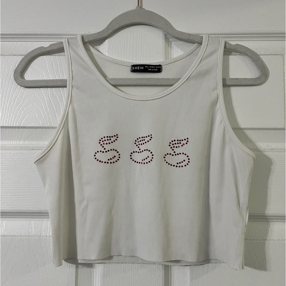 shein ribbed cherry tank top